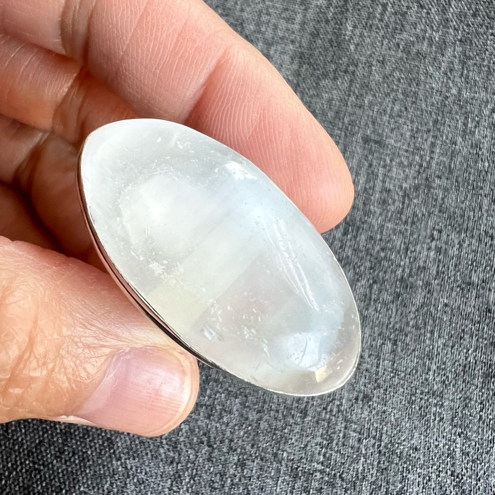 925 Crystal CHARGING Selenite Ring 7.5 - Picture 8 of 12